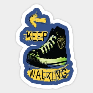 Keep walking camino quote Sticker